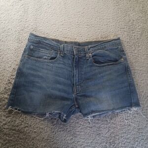 Levis 502 Denim Jean Cut Off Shorts Frayed Raw Hem Unisex Casual‎ 34
